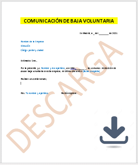 Carta De Baja Voluntaria Modelo Y Cómo Comunicarlo