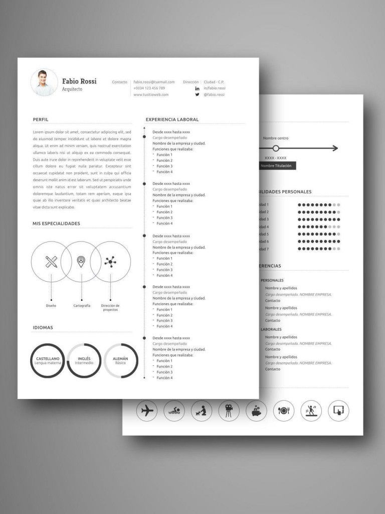 mejores plantillas curriculum dos pagina word