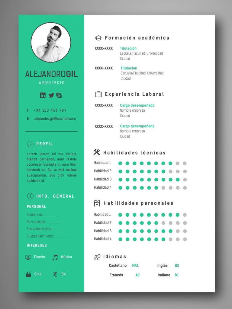 mejores plantillas curriculum infografico word