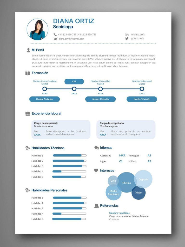 mejores plantillas curriculum infografía word