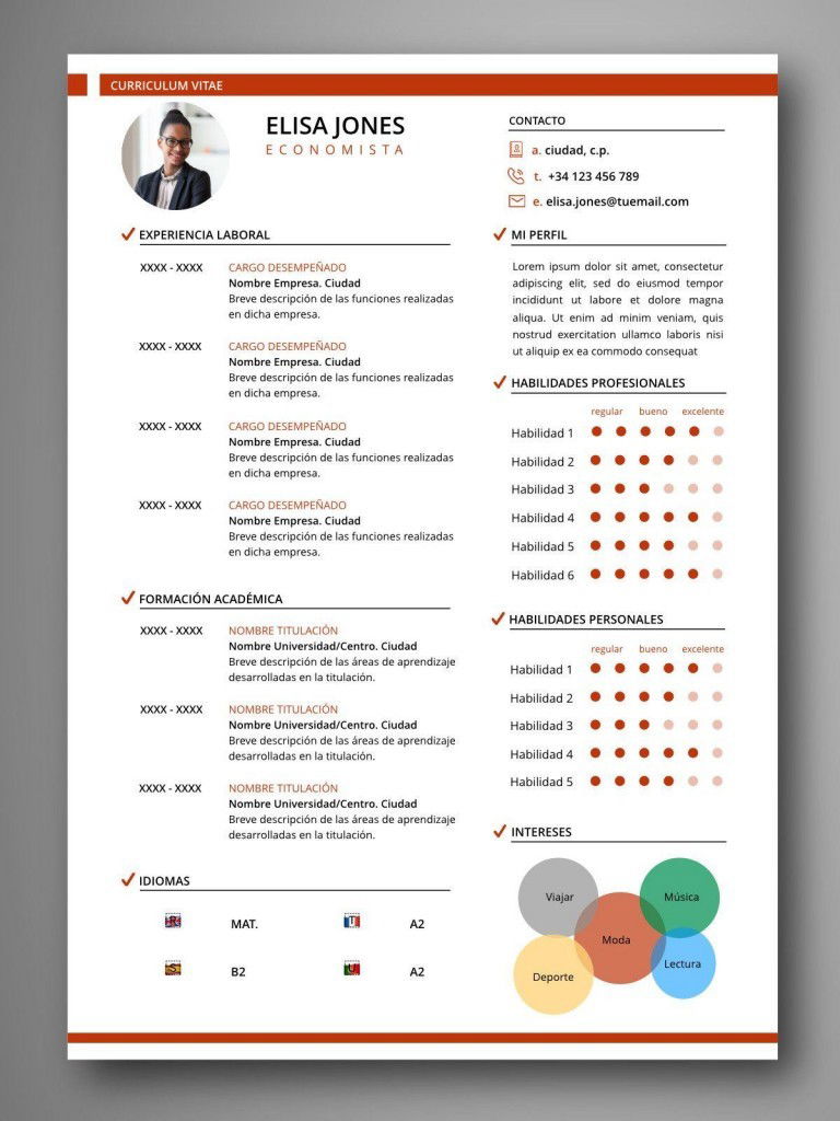 mejores plantillas curriculum infografía word